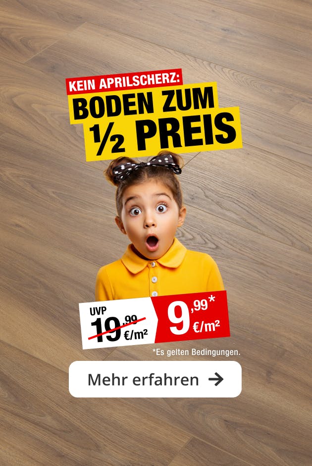 Kein Aprilscherz: Boden zum halben Preis*