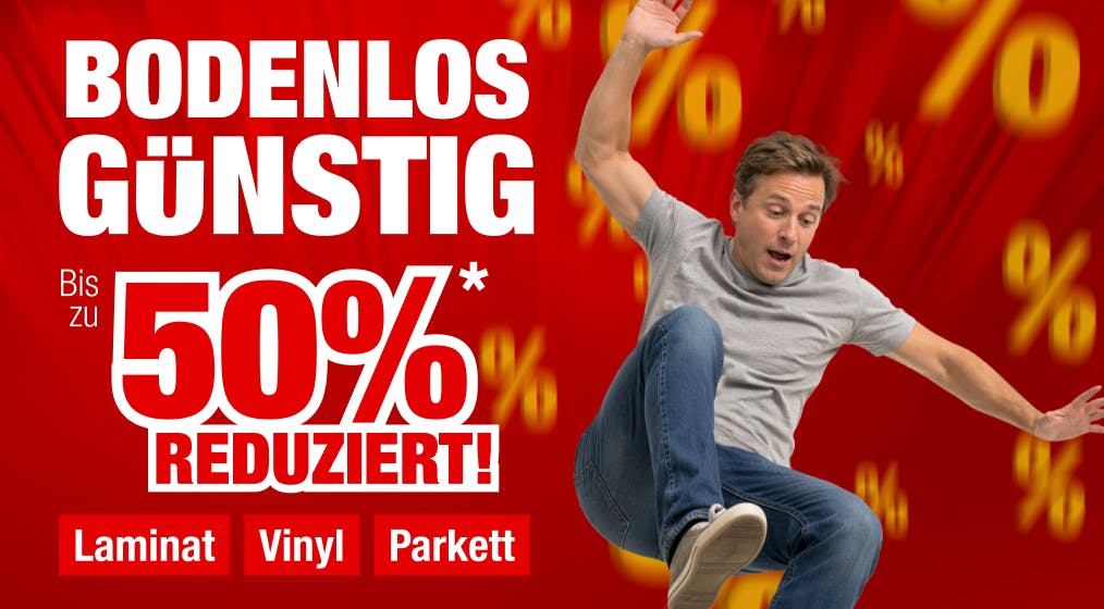 Bodenlos g&uuml;nstig: Bis zu 50 % sparen | Laminat, Vinyl & Parkett