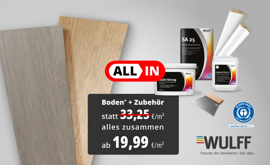 Klebevinylplanken im All-In-Bundle mit Grundierung und Ausgleichsmasse