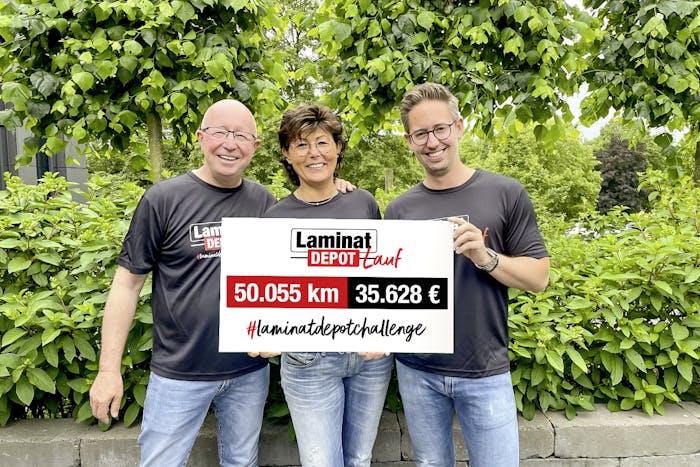 #laminatdepotchallenge: 50.055 gelaufene Kilometer und 35.628 Euro für die Kindertafeln