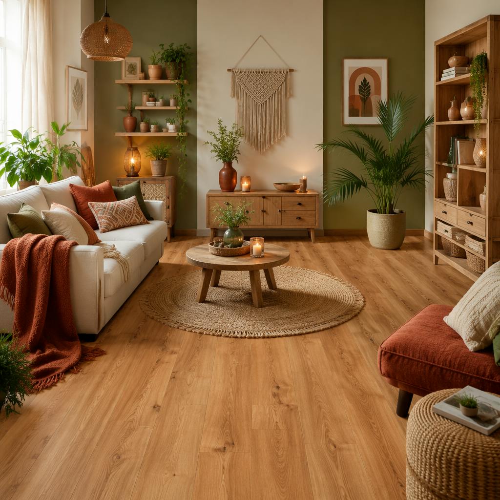 Wohnbereich im Einrichtungsstil Boho Chic