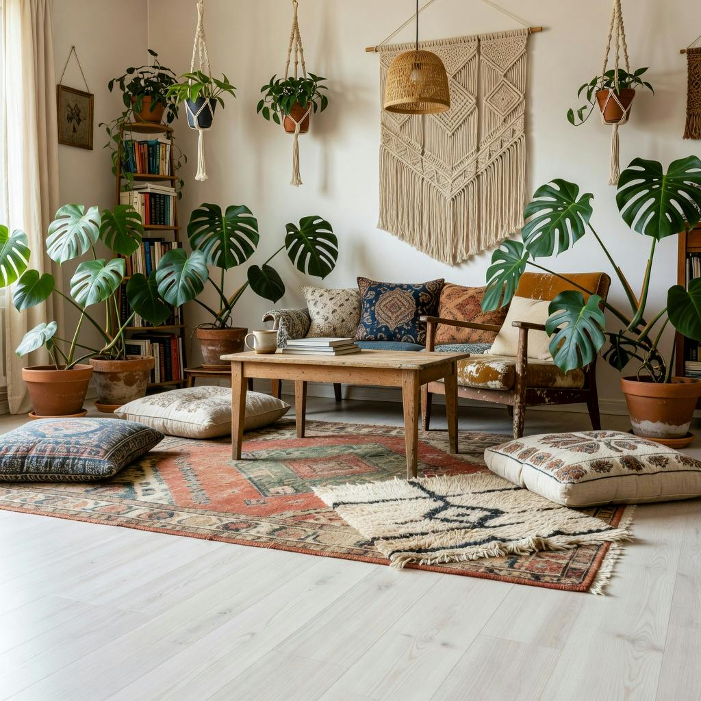 Sitzecke im Boho Chic Einrichtungsstil