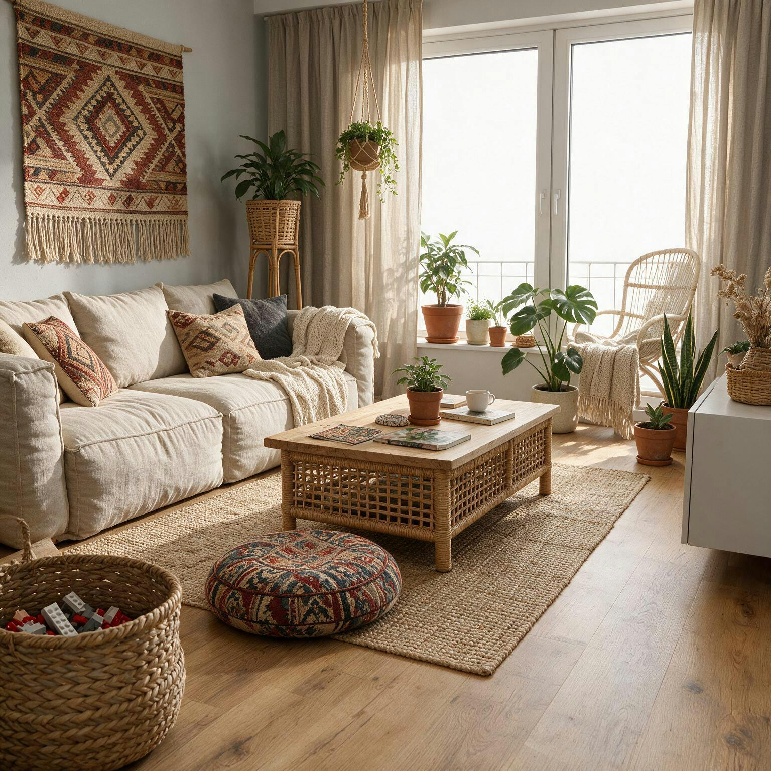 Wohnzimmer im Einrichtungsstil Boho Chic