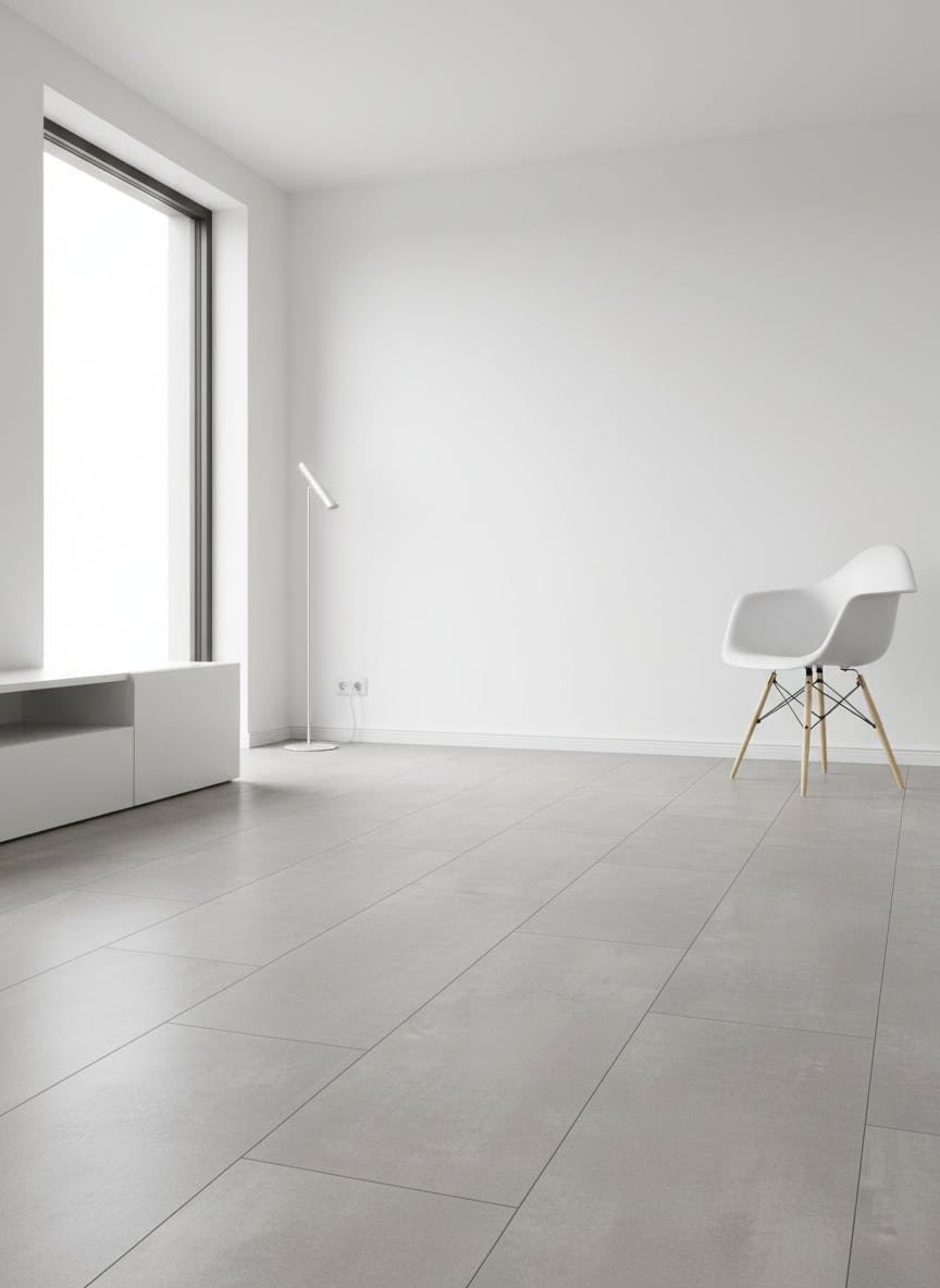 Laminat im Fliesen Dekor in einem modernen Raum