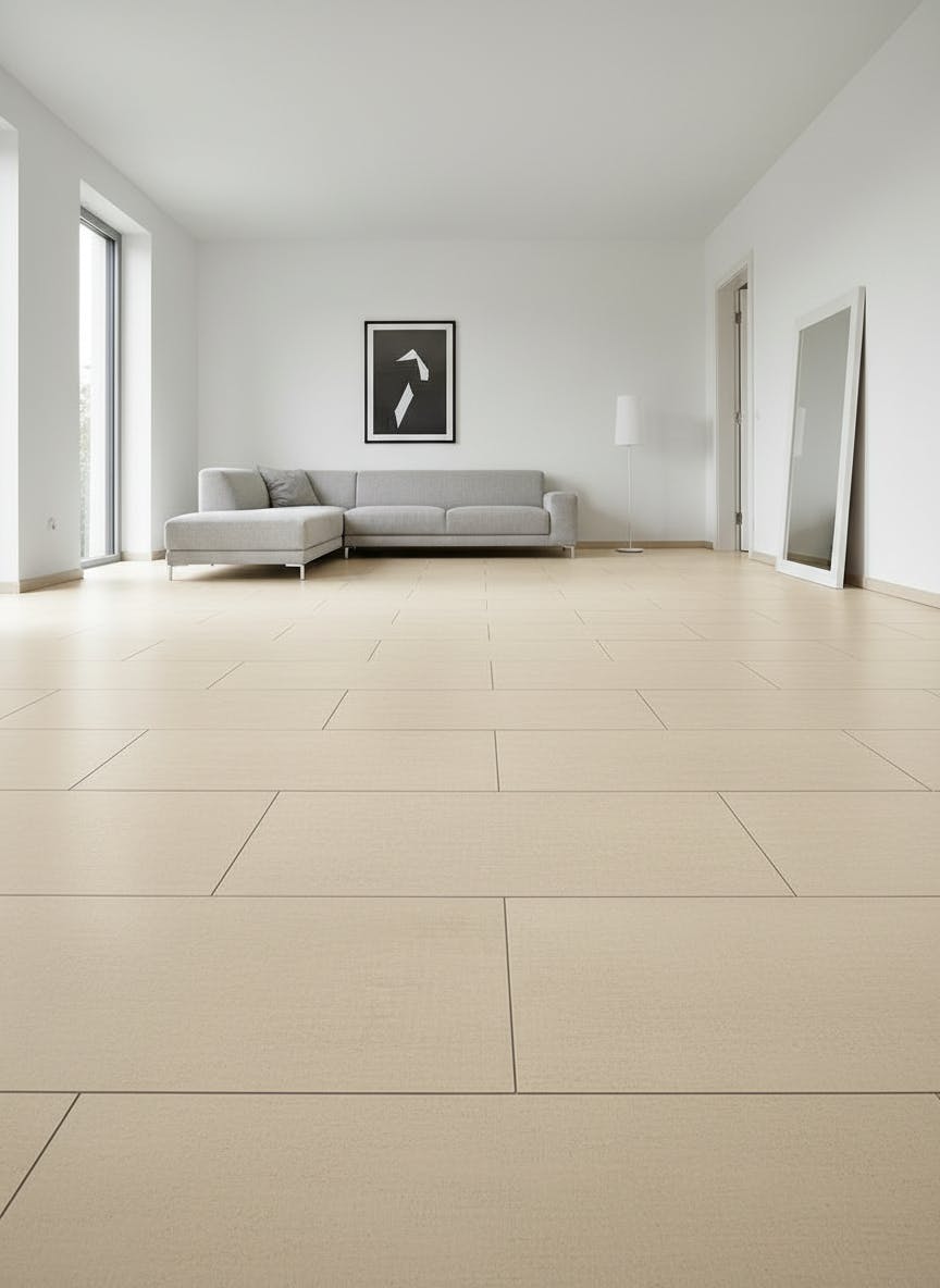 Laminat im Sandstein Dekor im Wohnzimmer