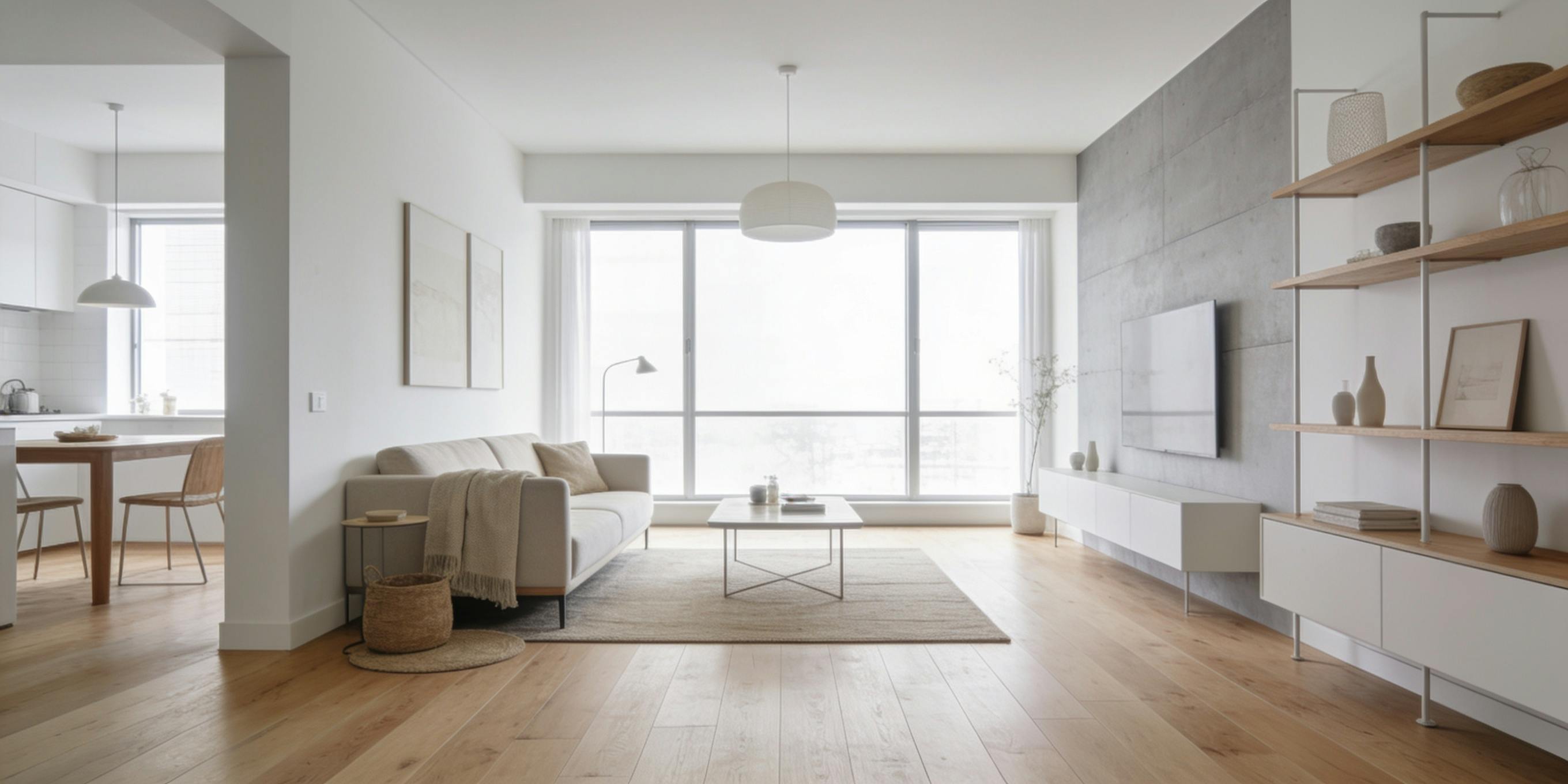 Modern und minimalistisch gestalteter Raum in Holzoptik