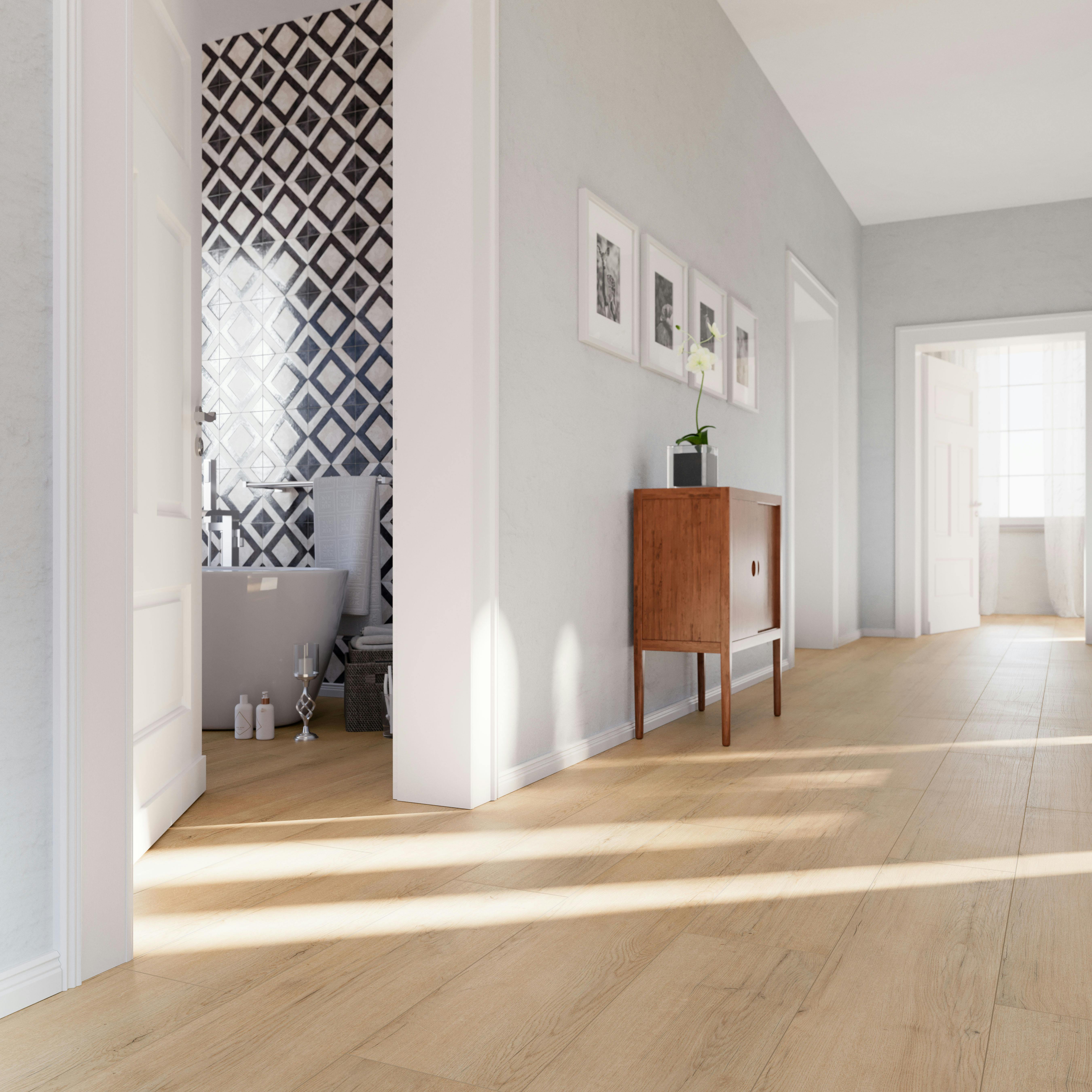 bodomoWAVE Boden im Flur und Bad