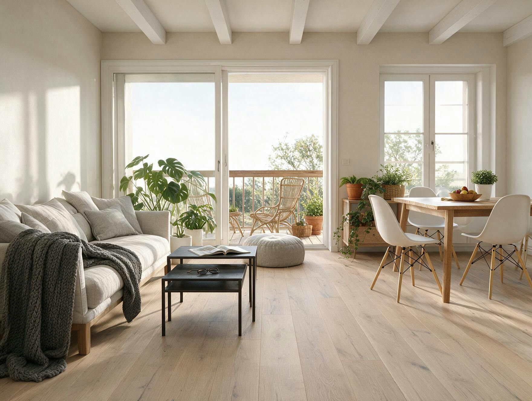 Parkettboden im Einrichtungsstil Coastal Style