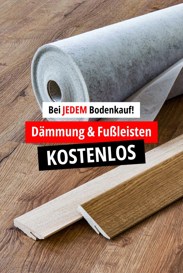 D&auml;mmung und Fu&szlig;leisten auf Laminatboden