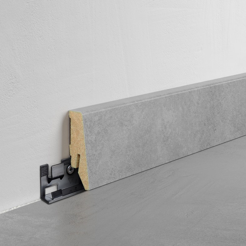 Fußleiste Exquisit - Concrete - 58 mm Produktbild Musterfläche von oben schräg zoom