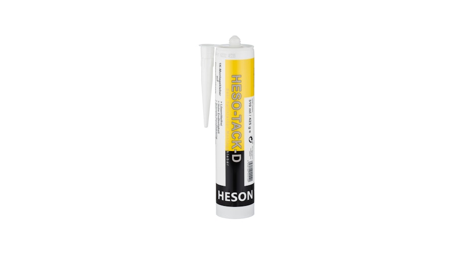 Heson Montagekleber - 310 ml Produktbild Musterfläche von oben schräg zoom