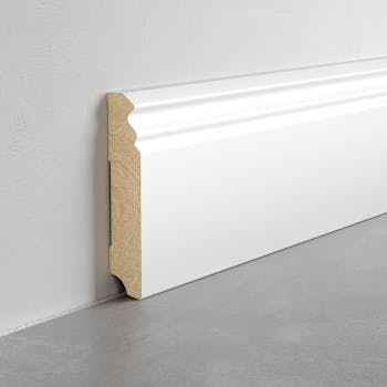 Fußleiste Premium "Hamburger Leiste" - Weiß - 96 mm Produktbild
