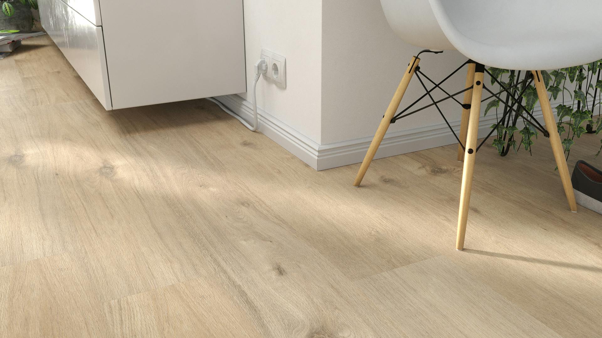 Laminat BoDomo Klassik Tirol Eiche Produktbild Wohnzimmer - Urban mit Wohnwand zoom