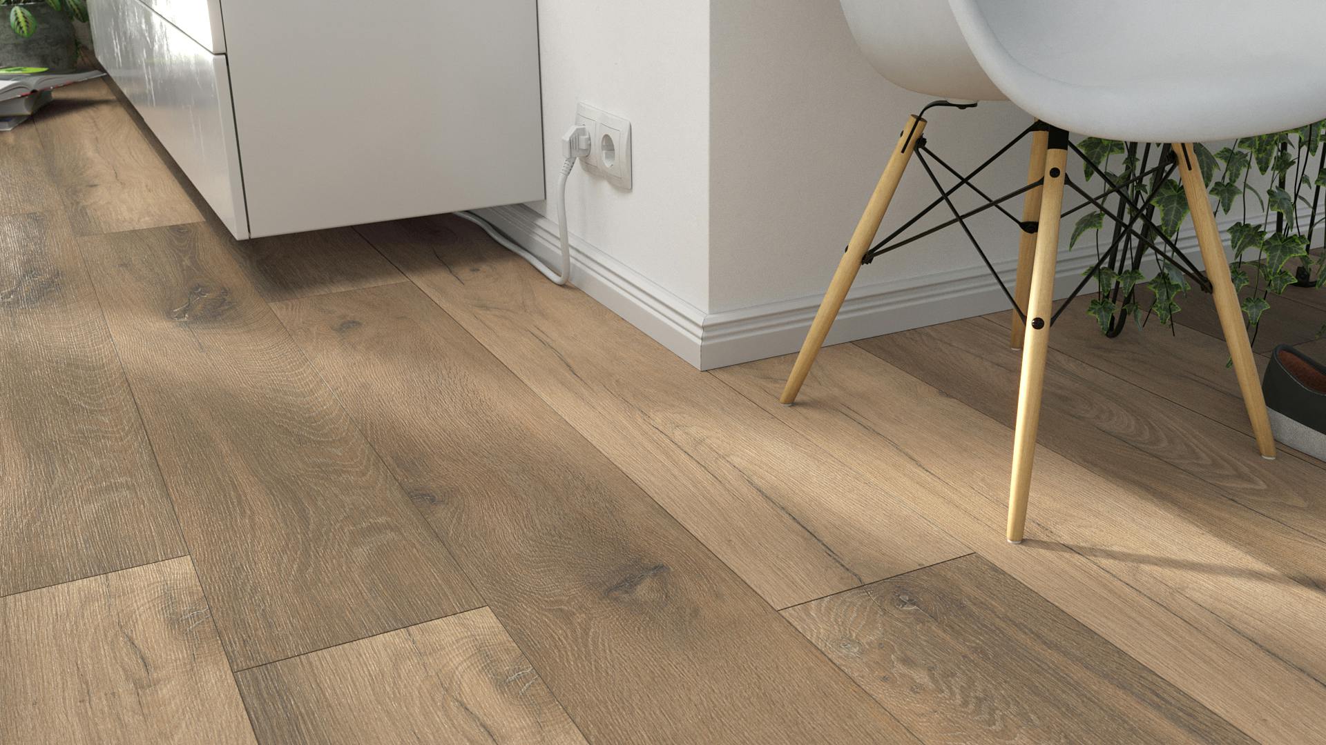 Laminat Kronoflooring MyStyle "MyArt" Wild West Oak Produktbild Wohnzimmer - Urban mit Wohnwand zoom