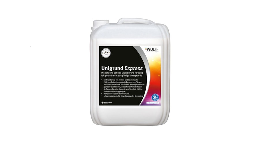Wulff - Unigrund Express - Schnell-Grundierung 3,5 kg Produktbild Musterfläche von oben schräg zoom