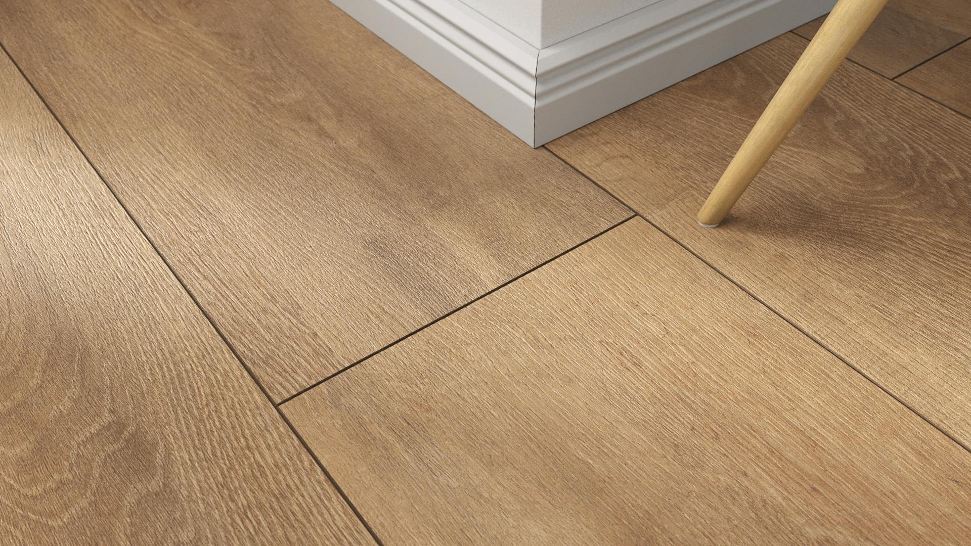 Laminat BoDomo Premium Eiche Orient Natur Produktbild Musterfl&auml;che von oben schr&auml;g zoom