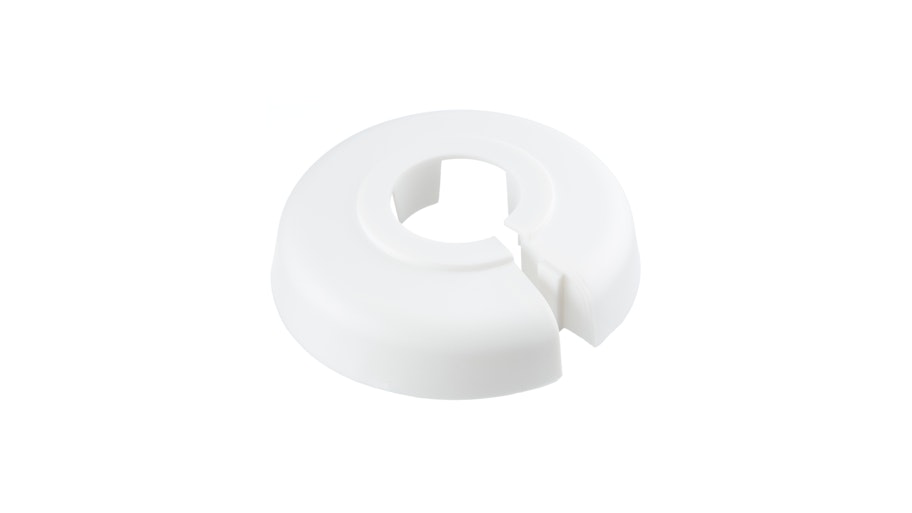 Heizkörperrosette - 15 mm - Weiß Produktbild Musterfläche von oben schräg zoom