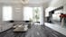 Laminat BoDomo Exquisit Schwarzweiß Produktbild Wohnzimmer - Urban mit Wohnwand zoom