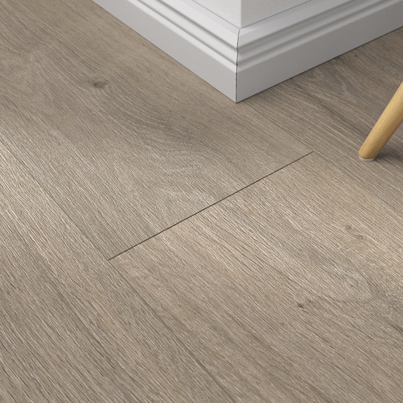 Laminat BoDomo Klassik Tajo Eiche Grau Produktbild Musterfläche von oben schräg zoom