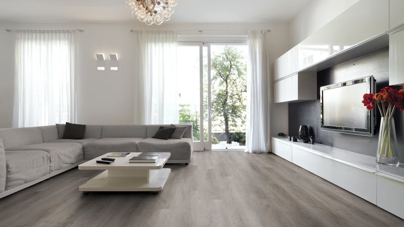 Multilayer BoDomo Premium Riverwood Produktbild Wohnzimmer - Urban mit Wohnwand zoom
