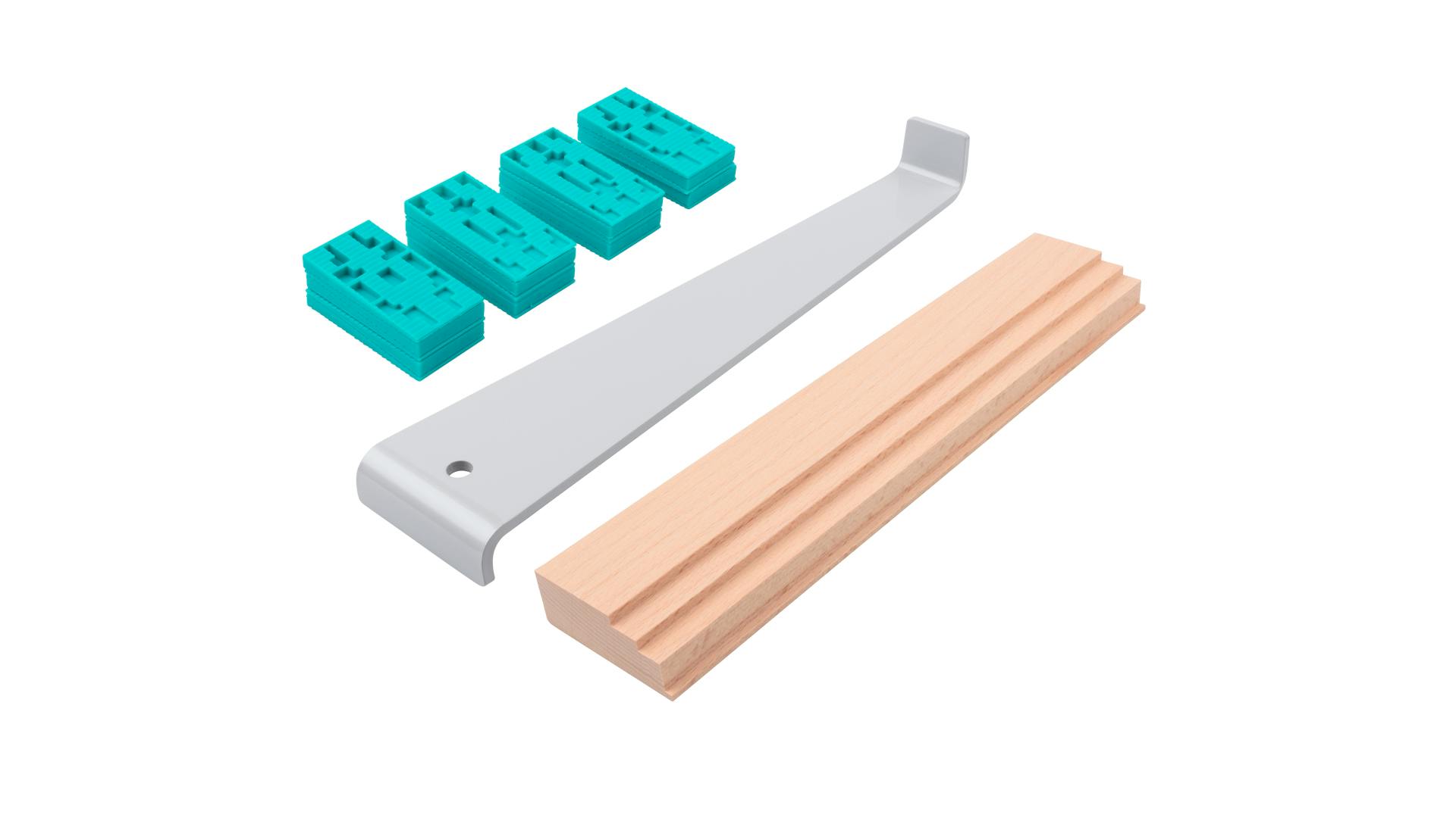 Wolfcraft - Verlegeset Produktbild Musterfl&auml;che von oben schr&auml;g zoom