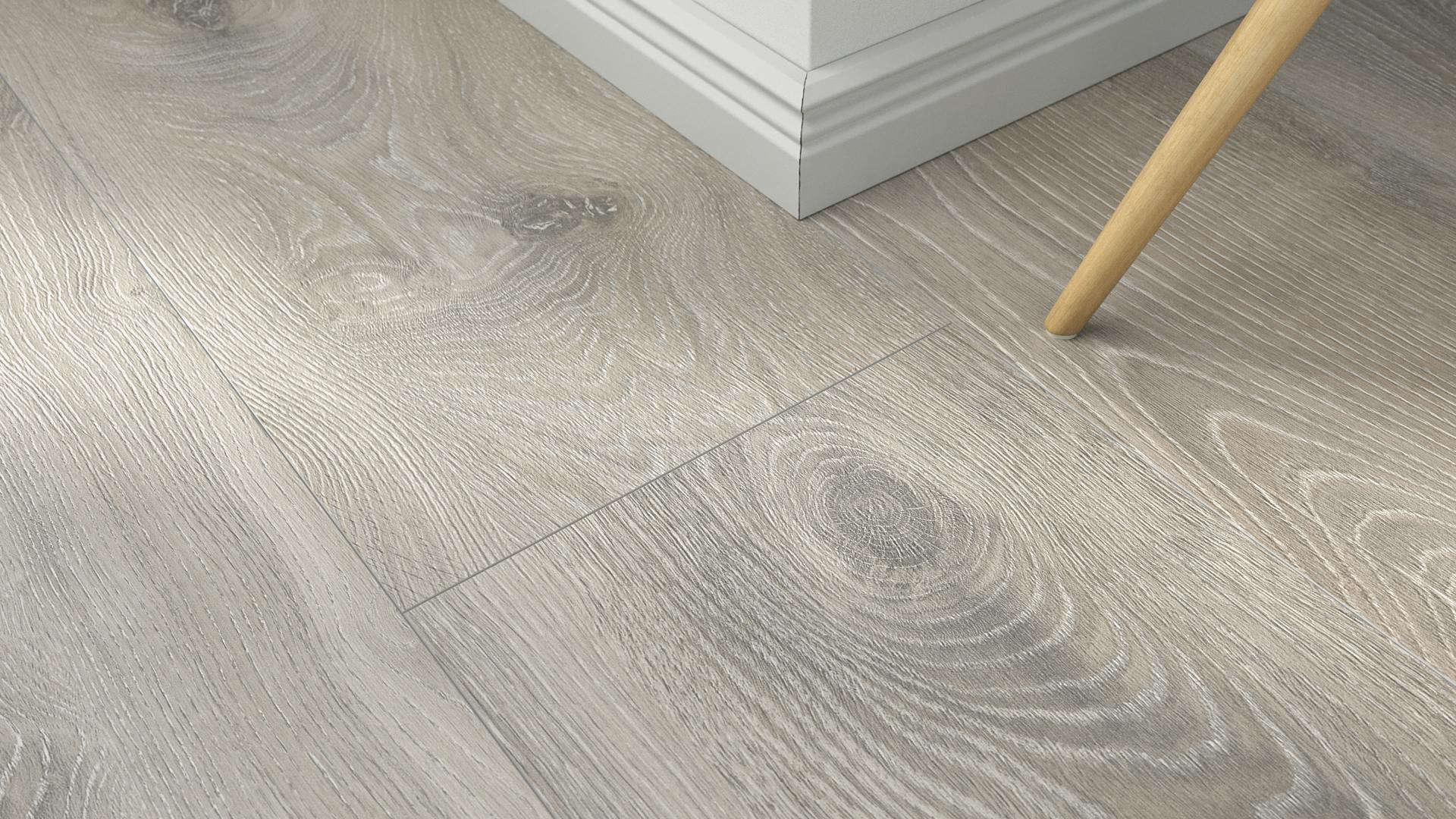 Laminat Kronotex Mammut Plus Highland Eiche Silber Produktbild Musterfl&auml;che von oben schr&auml;g zoom