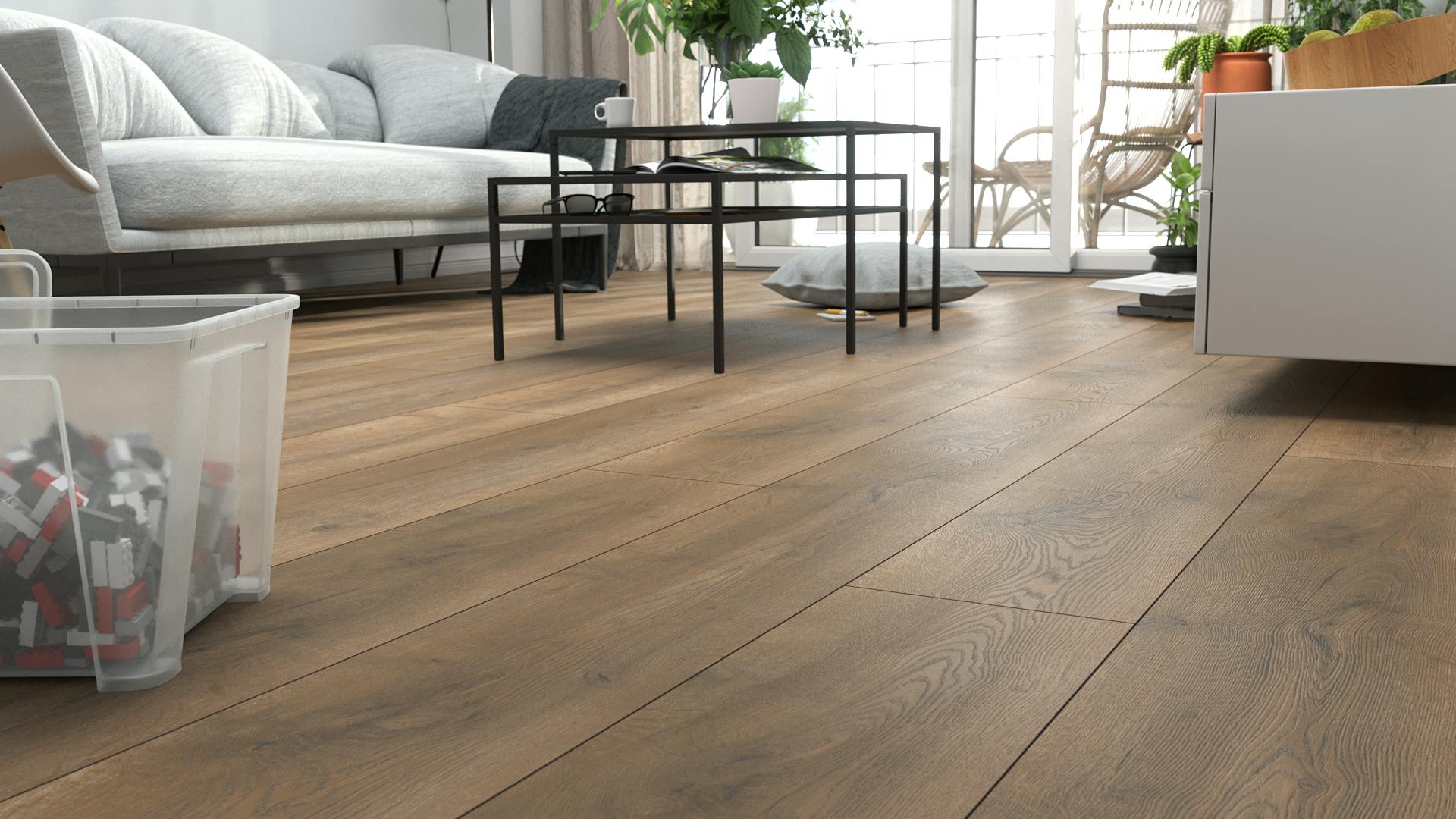 Laminat Kronotex Mammut Plus Berg Eiche Braun Produktbild Schlafzimmer - Urban zoom