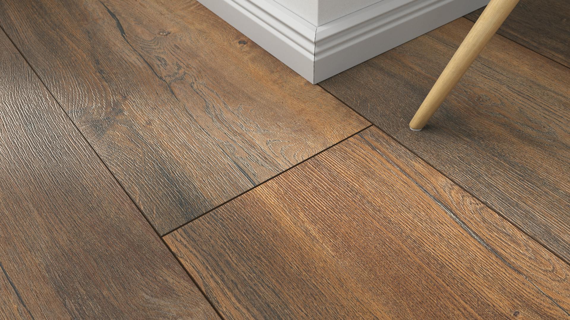 Laminat BoDomo Premium Port Eiche nature Produktbild Musterfl&auml;che von oben schr&auml;g zoom