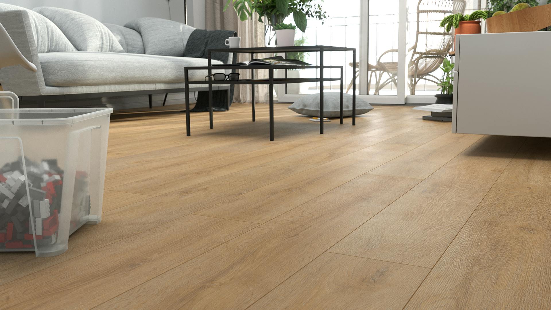 Laminat BoDomo Exquisit Eiche Klassik Natur Produktbild Schlafzimmer - Urban zoom