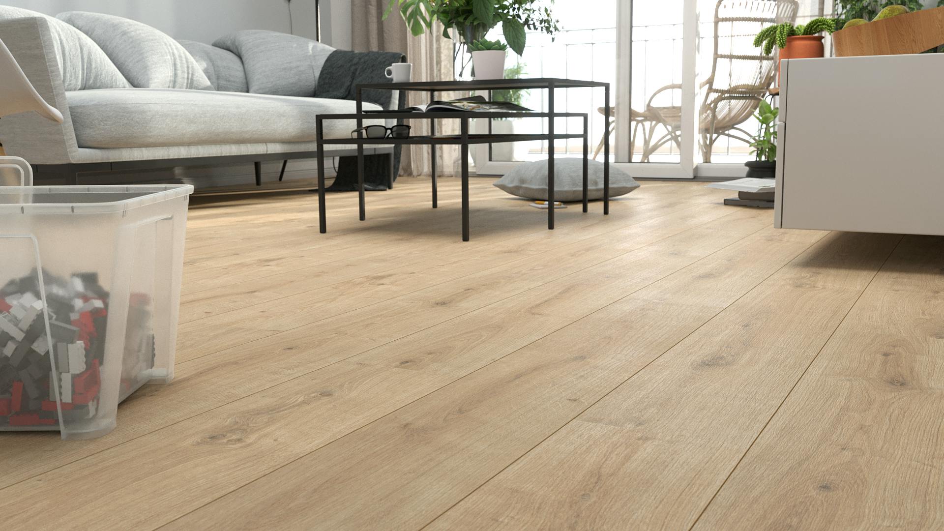 Laminat BoDomo Klassik Yellowstone Oak nature Produktbild Schlafzimmer - Urban zoom