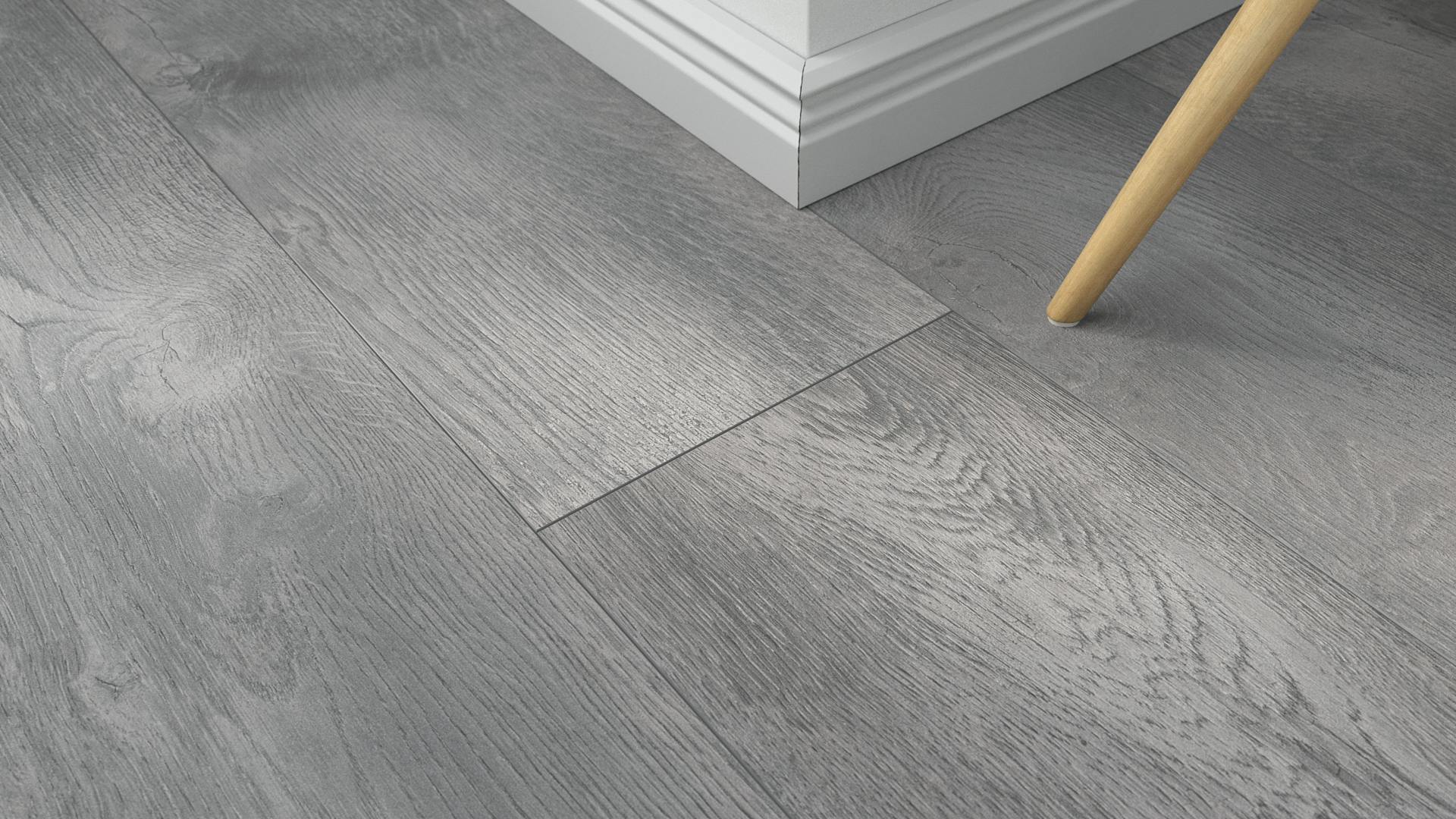 Laminat BoDomo Klassik Manu Oak platin Produktbild Musterfl&auml;che von oben schr&auml;g zoom