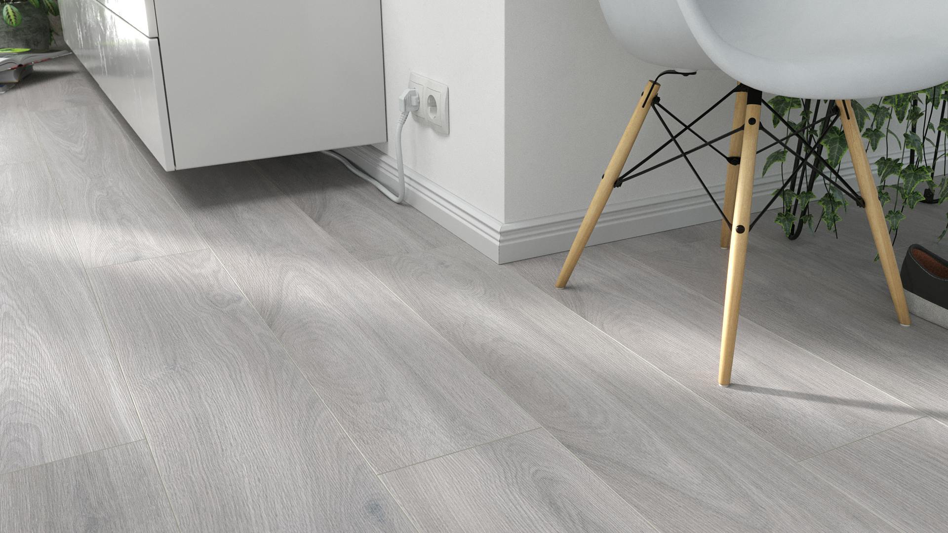 Laminat Kronoflooring MyStyle "MyArt" Ethereal Oak Produktbild Wohnzimmer - Urban mit Wohnwand zoom