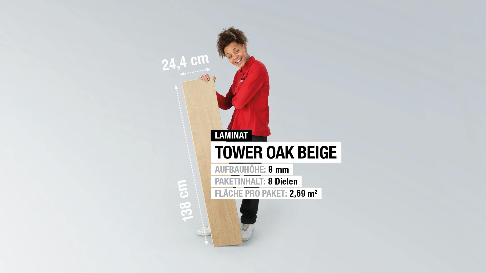 Laminat BoDomo BoDomo Premium Tower Oak beige Produktbild rendering7 zoom