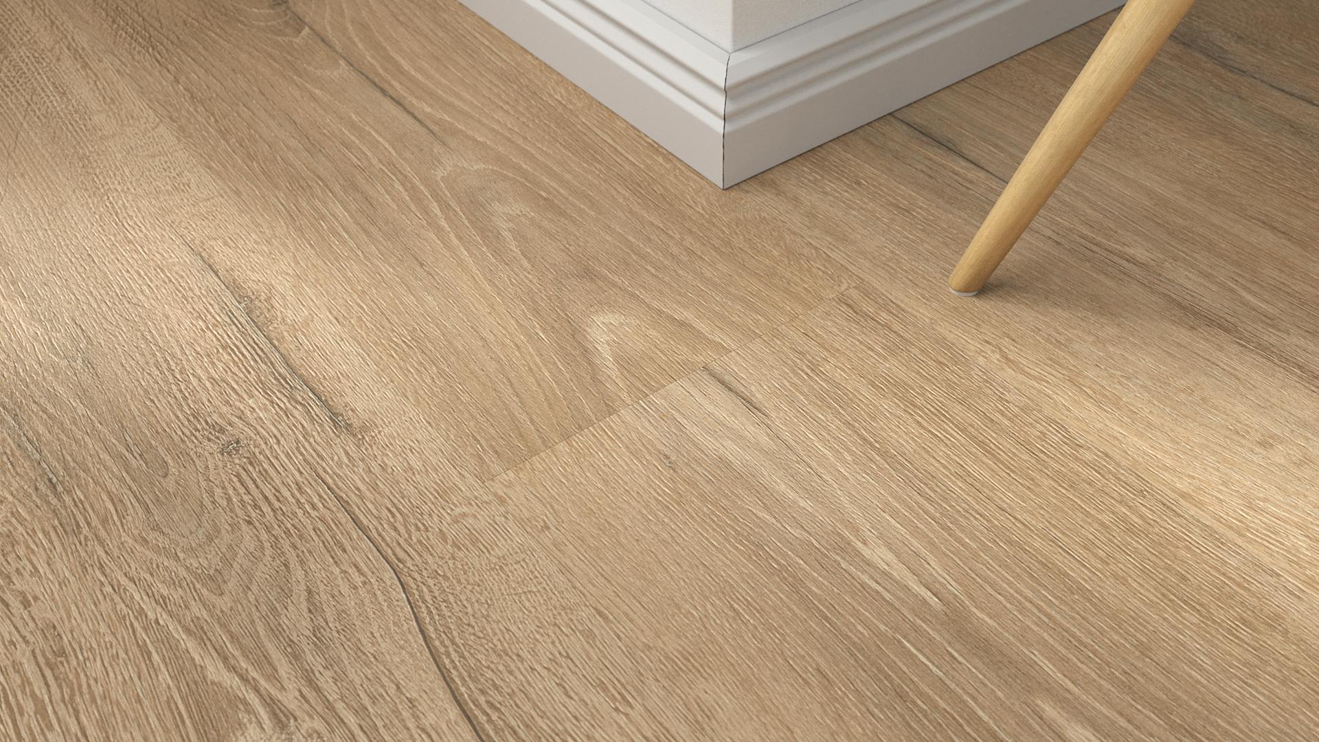 Laminat BoDomo Exquisit Alvier Eiche Produktbild Musterfl&auml;che von oben schr&auml;g zoom