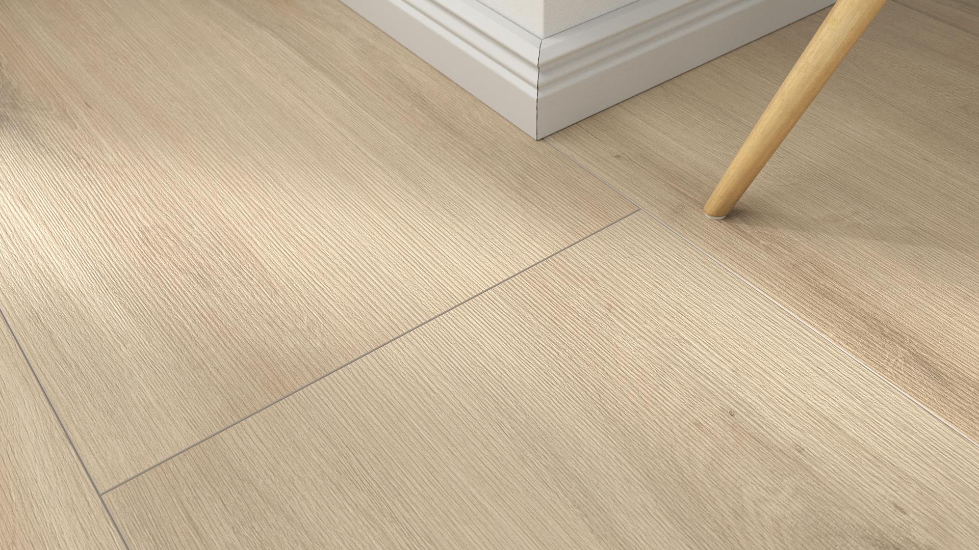 Laminat BoDomo Premium Palace Oak sand Produktbild Musterfl&auml;che von oben schr&auml;g zoom
