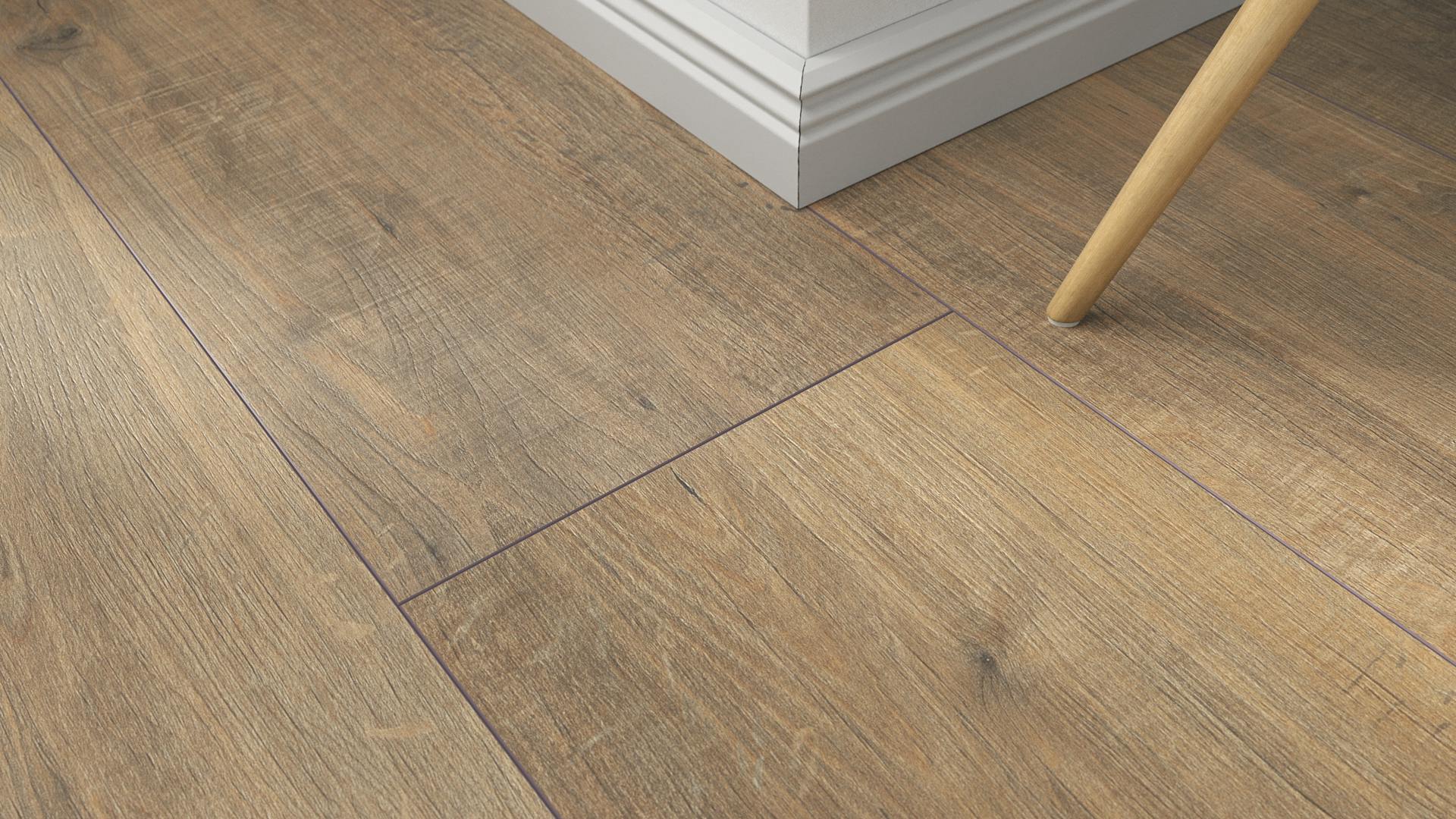 Laminat BoDomo BoDomo Premium Tower Oak braun Produktbild Musterfl&auml;che von oben schr&auml;g zoom