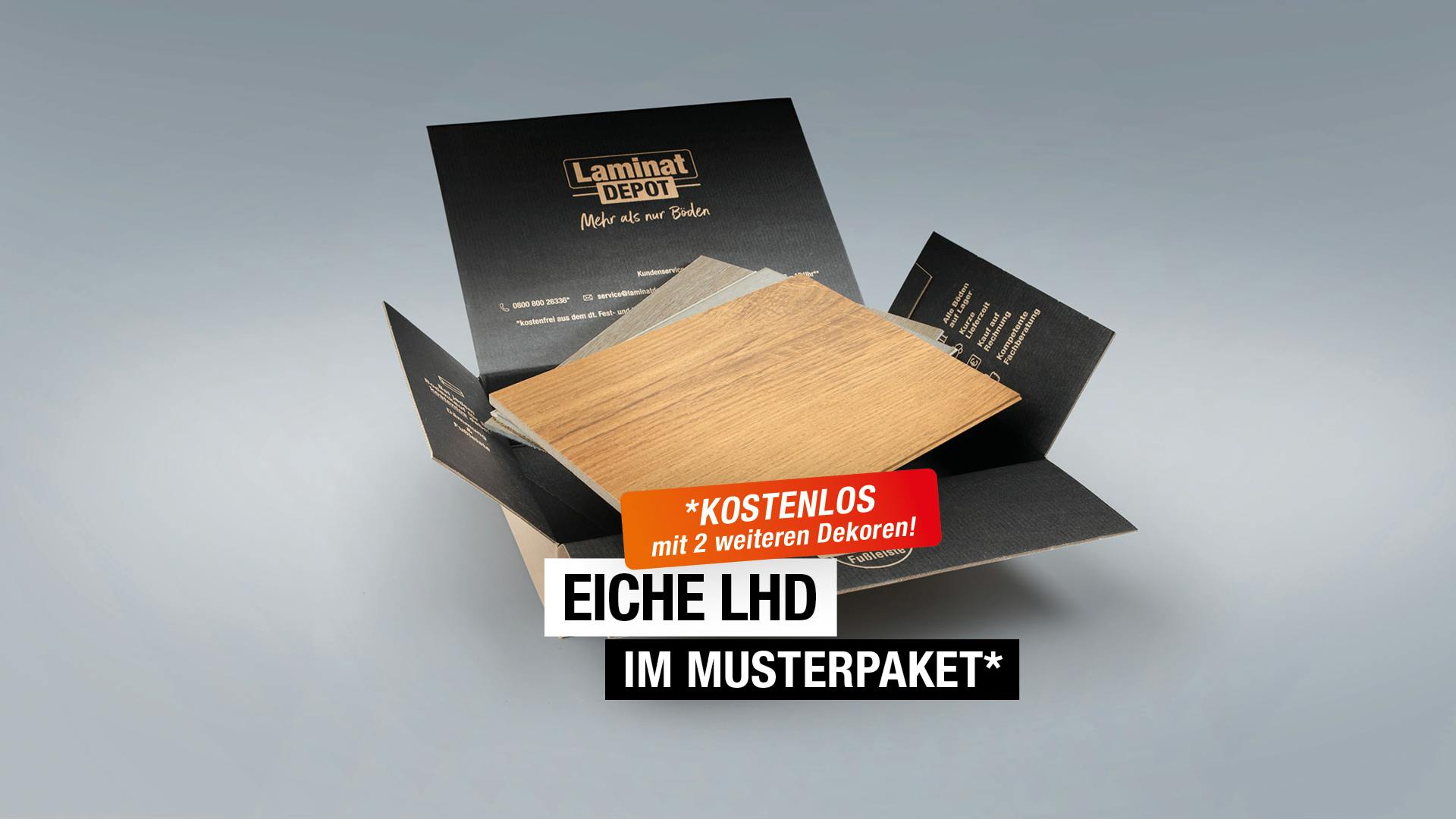 Laminat BoDomo Klassik Eiche LHD Produktbild Musterfläche von oben grade zoom