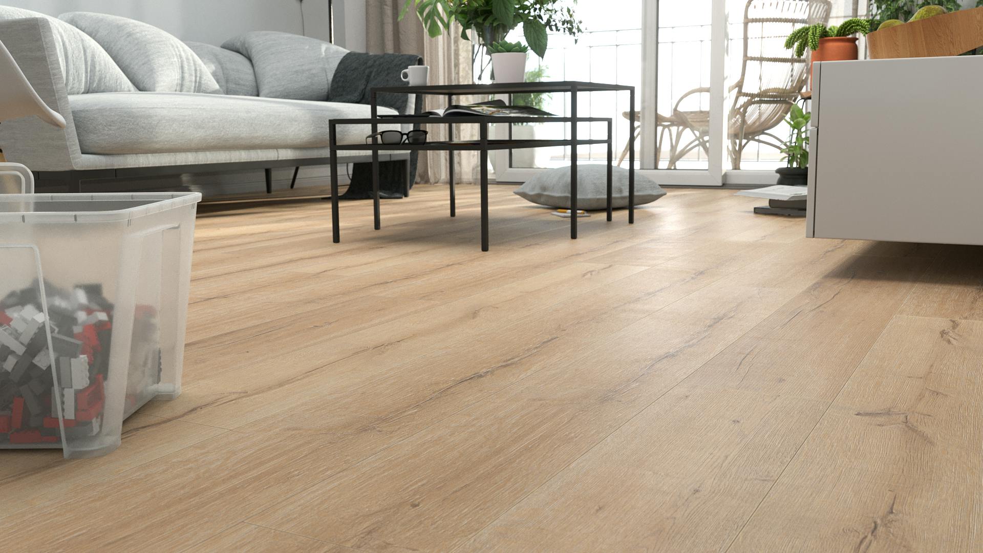 Laminat Kronotex Robusto Rip Oak Nature Produktbild Schlafzimmer - Urban zoom