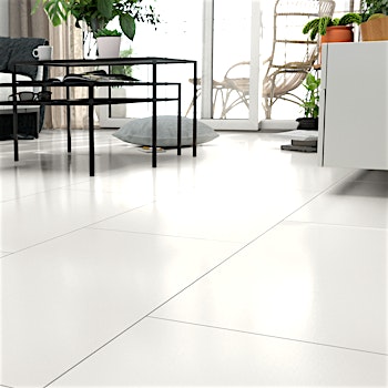 Laminat BoDomo Premium Glossy white Produktbild Schlafzimmer - Urban zoom