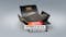 Klebe-Vinyl BoDomo Premium Skywalk black Produktbild Musterfläche von oben grade zoom