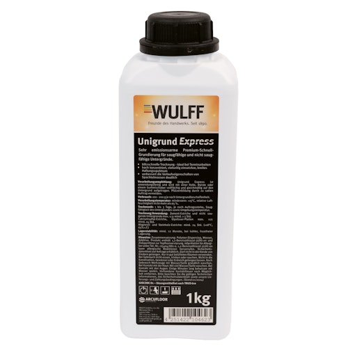 Wulff - Unigrund Express - Schnell-Grundierung 1 kg Produktbild Musterfläche von oben schräg zoom