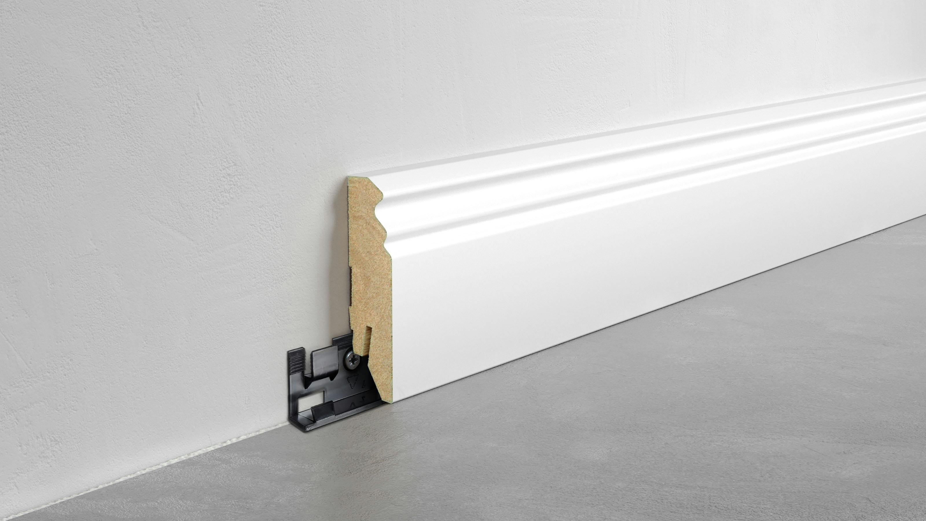 Fu&szlig;leiste Premium "Hamburger Leiste" - Wei&szlig; - 78 mm Produktbild