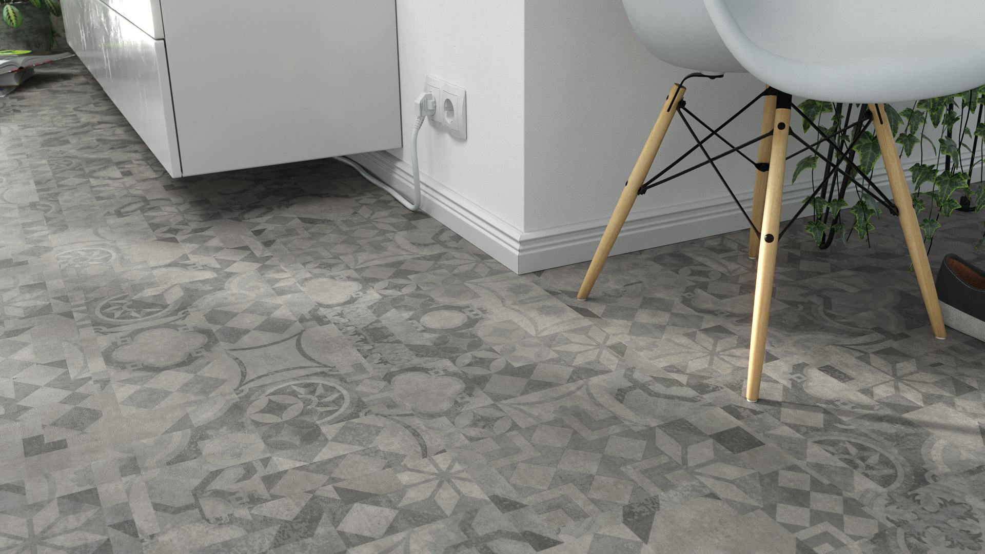 Arabeske grau Produktbild Wohnzimmer - Urban mit Wohnwand zoom