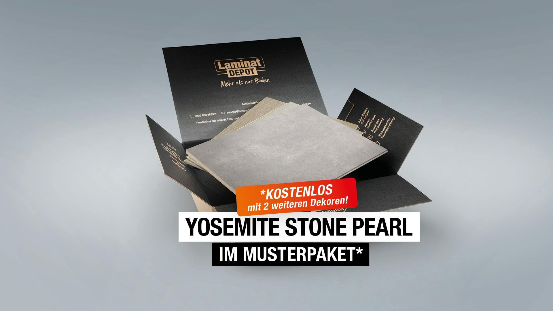 Laminat BoDomo Premium Yosemite Stone pearl Produktbild Musterfläche von oben grade zoom