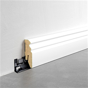 Fußleiste Premium "Hamburger Leiste" - Weiß - 58 mm Produktbild