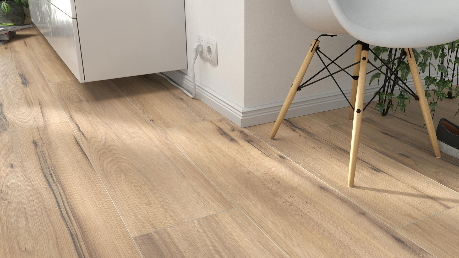 Laminat Kronoflooring Premium Buche Kuranda Produktbild Wohnzimmer - Urban mit Wohnwand zoom