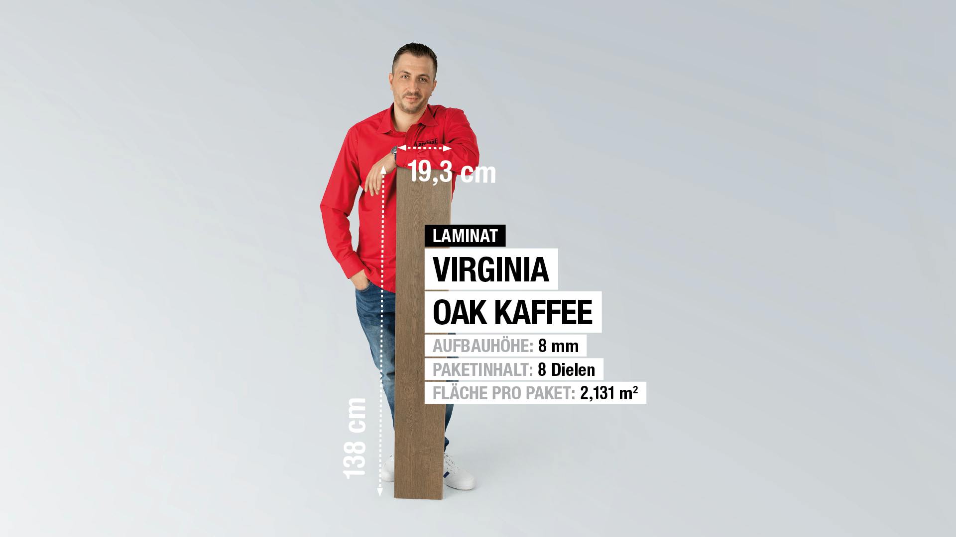 Laminat BoDomo BoDomo Exquisit Virginia Oak Kaffee Produktbild rendering7 zoom