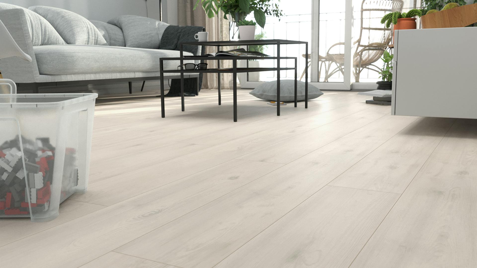 Laminat BoDomo BoDomo Exquisit Pinie wei&szlig; Produktbild Schlafzimmer - Urban zoom