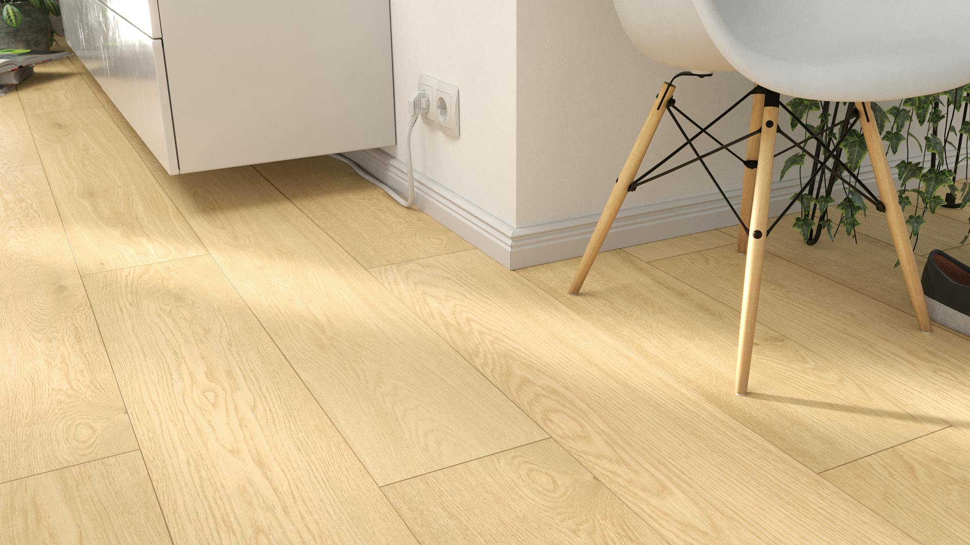 Laminat bodomoWAVE Nazare nature Produktbild Wohnzimmer - Urban mit Wohnwand zoom