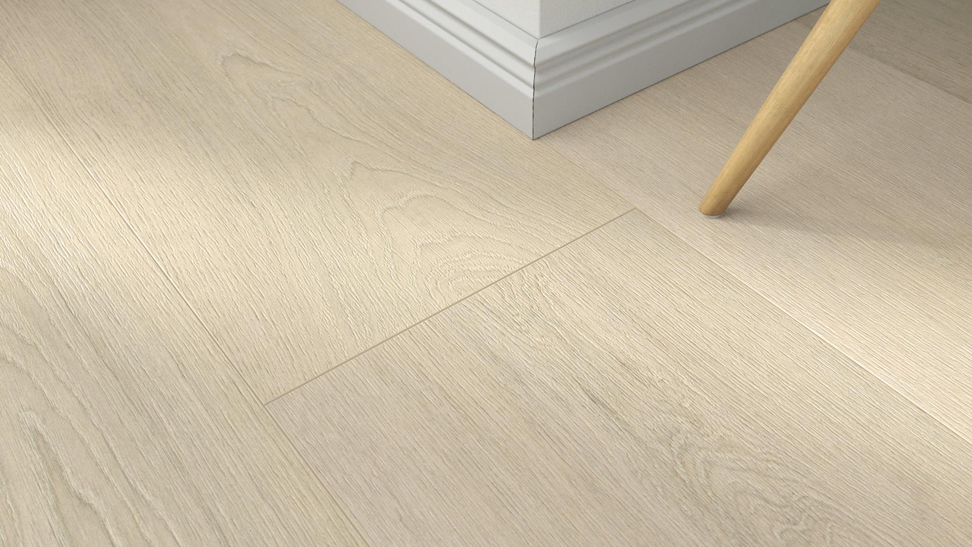 Laminat bodomoWAVE Malibu beige Produktbild Musterfl&auml;che von oben schr&auml;g zoom